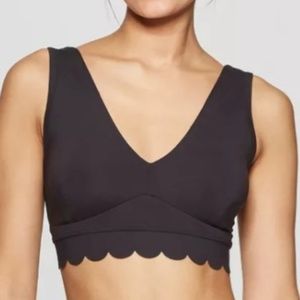Joy Lab Black Scalloped Sports Bra (M)-NWOT